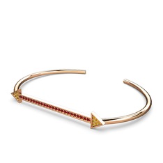 Sitrin ve garnet 18 ayar rose altın bilezik