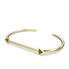 Diane Ok Bilezik - Siyah zirkon ve swarovski 18 ayar altın bilezik #2bgoow