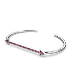 Garnet ve rodolit garnet 8 ayar beyaz altın bilezik