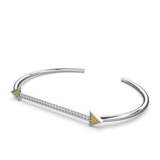 Sitrin ve swarovski 18 ayar beyaz altın bilezik