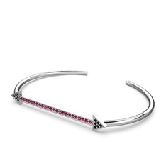 Diane Ok Bilezik - Siyah zirkon ve rodolit garnet 18 ayar beyaz altın bilezik #aaqppp