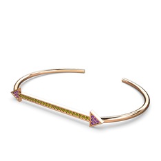 Diane Ok Bilezik - Ametist ve peridot 925 ayar rose altın kaplama gümüş bilezik #alcm8b