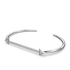 Diane Ok Bilezik - Pırlanta ve swarovski 925 ayar gümüş bilezik (0.1056 karat) #f0yz8x