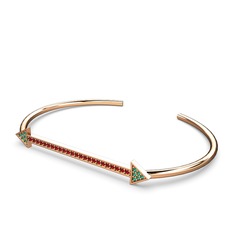 Diane Ok Bilezik - Yeşil kuvars ve garnet 18 ayar rose altın bilezik #kdwois