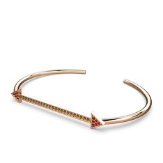 Diane Ok Bilezik - Garnet ve dumanlı kuvars 925 ayar rose altın kaplama gümüş bilezik #kef032