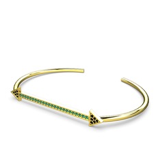 Siyah zirkon ve yeşil kuvars 8 ayar altın bilezik