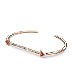 Diane Ok Bilezik - Garnet ve akuamarin 8 ayar rose altın bilezik #l5lnwp