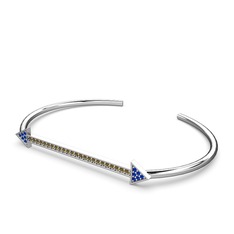 Diane Ok Bilezik - Lab safir ve dumanlı kuvars 925 ayar gümüş bilezik #l9ilu