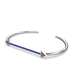 Diane Ok Bilezik - Rodolit garnet ve lab safir 8 ayar beyaz altın bilezik #qbzgob