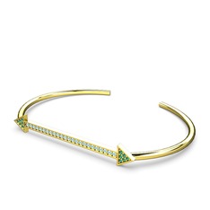 Diane Ok Bilezik - Yeşil kuvars ve akuamarin 18 ayar altın bilezik #qk09fi