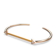 Swarovski ve sitrin 18 ayar rose altın bilezik