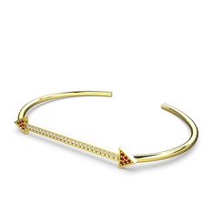 Garnet ve pırlanta 14 ayar altın bilezik (0.264 karat)