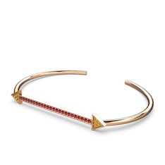 Sitrin ve rodolit garnet 14 ayar rose altın bilezik