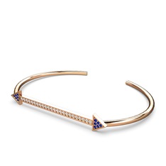 Diane Ok Bilezik - Lab safir ve swarovski 8 ayar rose altın bilezik #wtnw35