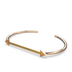 Diane Ok Bilezik - Sitrin ve peridot 14 ayar rose altın bilezik #xsj2d1