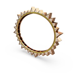 Valera Bilezik - Pırlanta ve peridot 14 ayar rose altın bilezik (3.52 karat) #11p50ut