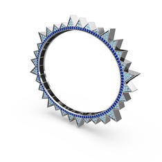 Valera Bilezik - Akuamarin ve lab safir 14 ayar beyaz altın bilezik #138k0zy