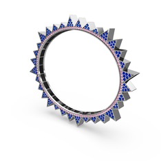 Valera Bilezik - Lab safir ve pembe kuvars 925 ayar gümüş bilezik #148toat