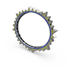 Valera Bilezik - Peridot ve lab safir 14 ayar beyaz altın bilezik #14rqqyu