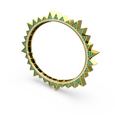 Valera Bilezik - Yeşil kuvars ve pırlanta 14 ayar altın bilezik (1.74 karat) #16h36hu