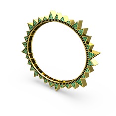 Valera Bilezik - Yeşil kuvars ve siyah zirkon 925 ayar altın kaplama gümüş bilezik #195o5ch