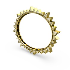 Valera Bilezik - Swarovski ve dumanlı kuvars 8 ayar altın bilezik #197t5hs