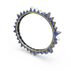 Valera Bilezik - Lab safir ve peridot 18 ayar beyaz altın bilezik #1b182uc