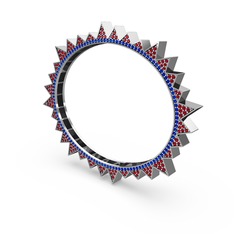 Valera Bilezik - Garnet ve lab safir 18 ayar beyaz altın bilezik #1cnfxii