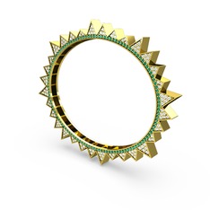 Swarovski ve yeşil kuvars 8 ayar altın bilezik