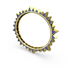Lab safir ve swarovski 925 ayar altın kaplama gümüş bilezik