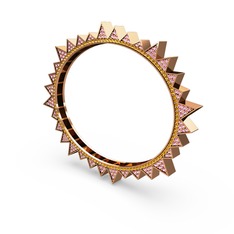 Valera Bilezik - Pembe kuvars ve sitrin 925 ayar rose altın kaplama gümüş bilezik #1hf0tf