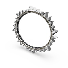 Swarovski ve dumanlı kuvars 18 ayar beyaz altın bilezik