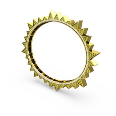 Peridot ve pırlanta 925 ayar altın kaplama gümüş bilezik (1.74 karat)