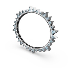 Valera Bilezik - Akuamarin ve swarovski 18 ayar beyaz altın bilezik #1mgudzc