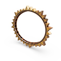 Valera Bilezik - Sitrin ve siyah zirkon 925 ayar rose altın kaplama gümüş bilezik #1puv776