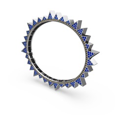 Lab safir ve dumanlı kuvars 18 ayar beyaz altın bilezik