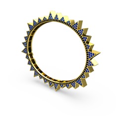 Lab safir ve siyah zirkon 8 ayar altın bilezik