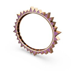 Ametist ve swarovski 14 ayar rose altın bilezik