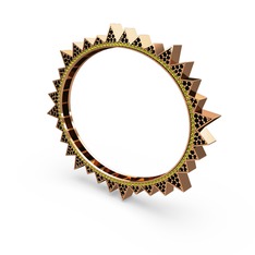 Siyah zirkon ve peridot 8 ayar rose altın bilezik