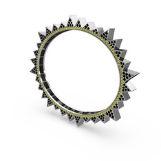 Valera Bilezik - Siyah zirkon ve peridot 925 ayar gümüş bilezik #1vhze1m