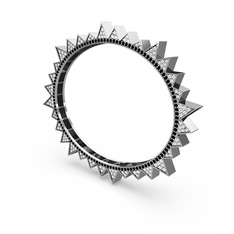 Pırlanta ve siyah zirkon 14 ayar beyaz altın bilezik (3.52 karat)