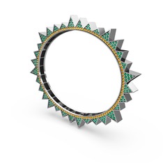 Valera Bilezik - Yeşil kuvars ve sitrin 925 ayar gümüş bilezik #2b3m72