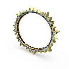 Valera Bilezik - Akuamarin ve lab safir 925 ayar altın kaplama gümüş bilezik #2sqoks