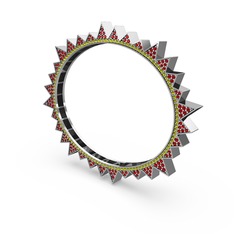 Garnet ve peridot 925 ayar gümüş bilezik