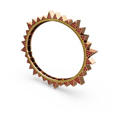 Garnet ve peridot 8 ayar rose altın bilezik