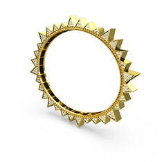 Valera Bilezik - Beyaz zirkon ve sitrin 14 ayar altın bilezik #8vgqe5