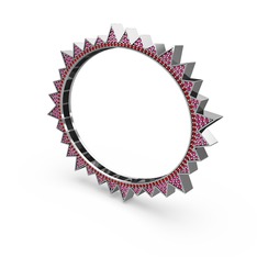 Rodolit garnet ve garnet 18 ayar beyaz altın bilezik