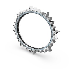 Swarovski ve akuamarin 14 ayar beyaz altın bilezik