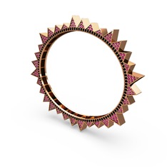 Rodolit garnet ve siyah zirkon 925 ayar rose altın kaplama gümüş bilezik