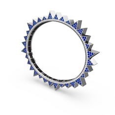 Valera Bilezik - Lab safir ve swarovski 14 ayar beyaz altın bilezik #h57yqq
